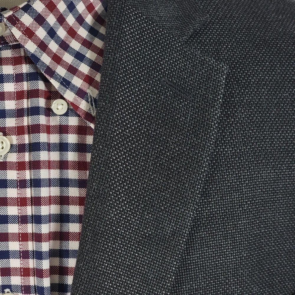 Lauren Ralph Lauren Men's Sport Coat Blazer Two Button Ch Gry Hopsack Poly 44L - Picture 6 of 16